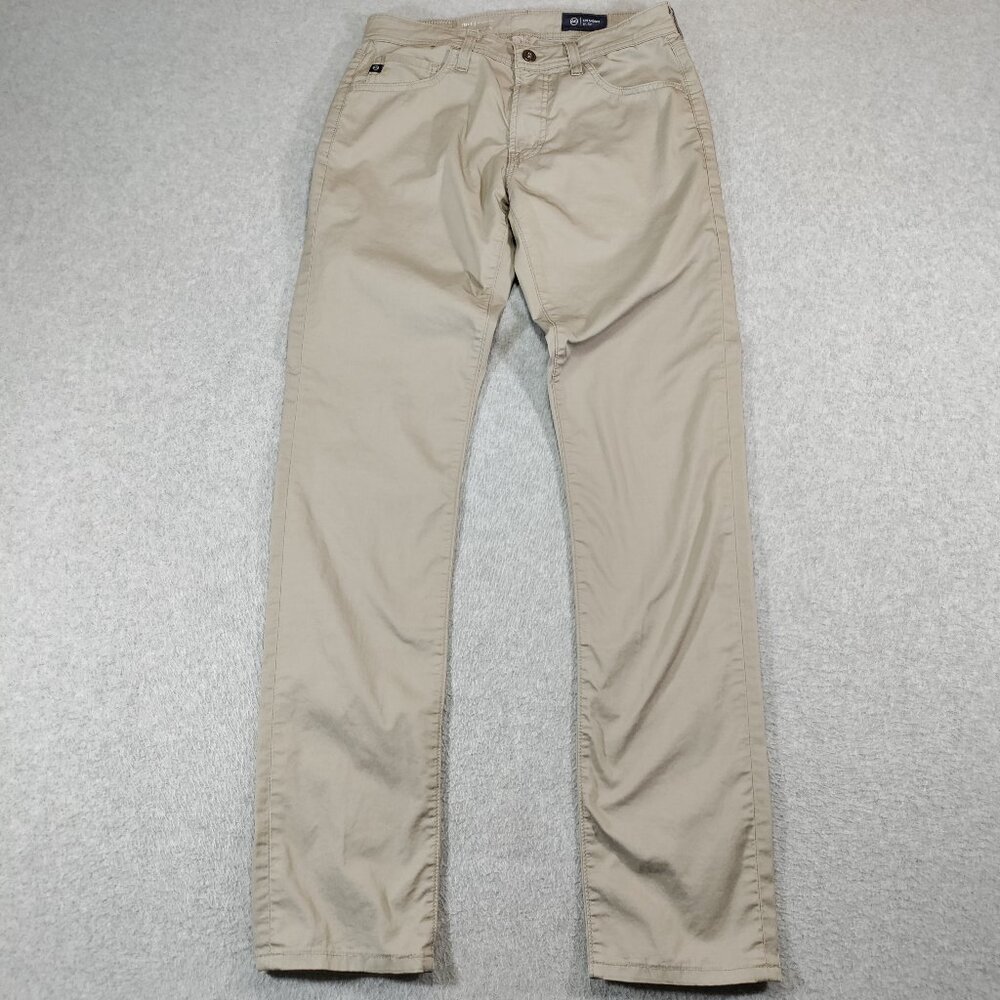 AG Pants Mens 31x34* (31x32) Beige Modern Slim The Tellis Adriano Goldschmied